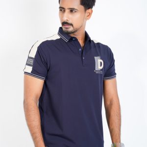 Shoulder Design Polo - Navy